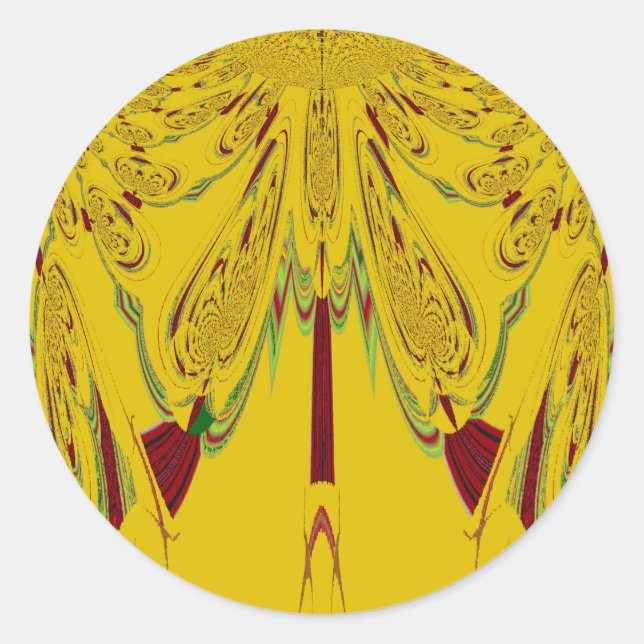 Yellow Classic Round Sticker (Front)