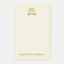 Yellow Classic Vintage Buggy Bug Car Personalized