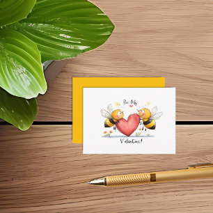 Yellow Classroom Bee My Valentine Card