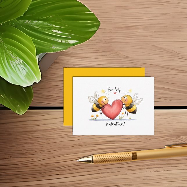Yellow Classroom Bee My Valentine Card (Creator Uploaded)