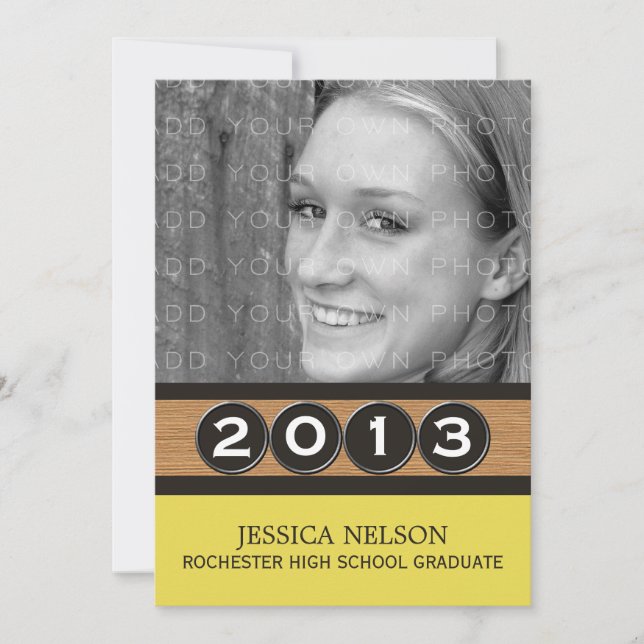 Yellow Classy Keys Graduation Invitation (Front)