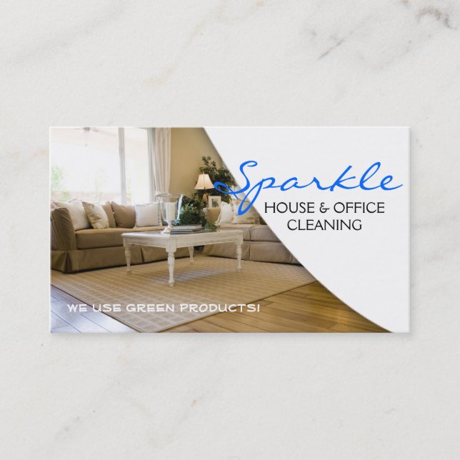 Yellow Clean House Home Cleaning Cleaners Business Business Card (Front)