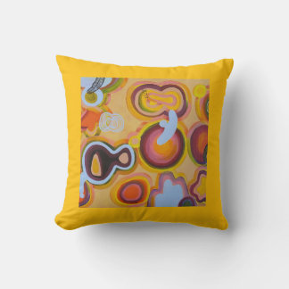 yellow clock throw pillow