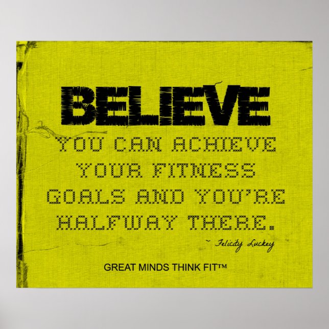 Yellow Cloth Black Thread Fitness Believe Poster (Front)