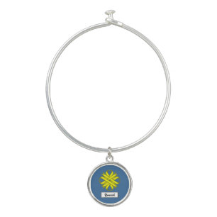Yellow Clover Ribbon by Kenneth Yoncich Bangle Bracelet