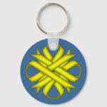 Yellow Clover Ribbon by Kenneth Yoncich Keychain
