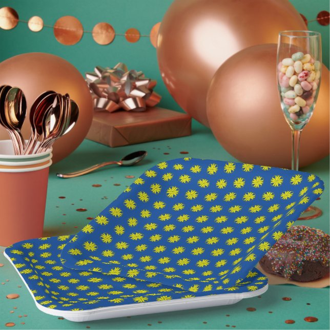 Yellow Clover Ribbon by Kenneth Yoncich Paper Plates (Multi)