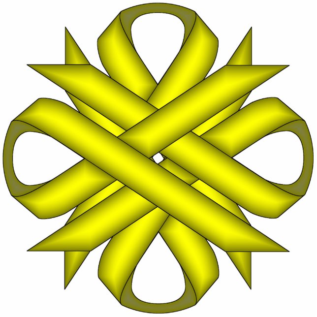 Yellow Clover Ribbon by Kenneth Yoncich Statuette (Front)