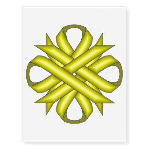 Yellow Clover Ribbon by Kenneth Yoncich Temporary Tattoos