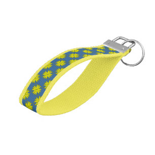 Yellow Clover Ribbon by Kenneth Yoncich Wrist Keychain