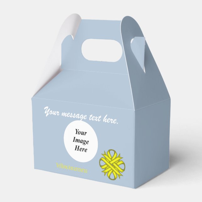 Yellow Clover Ribbon Template by Kenneth Yoncich Favor Boxes (Front Side)