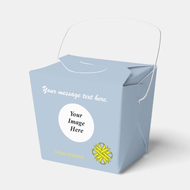 Yellow Clover Ribbon Template by Kenneth Yoncich Favor Boxes (Front Side)