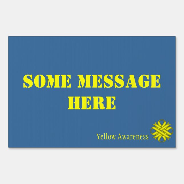 Yellow Clover Ribbon Template by Kenneth Yoncich Yard Sign (Front)