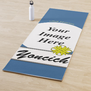 Yellow Clover Ribbon Template by Kenneth Yoncich Yoga Mat