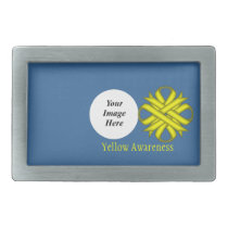 Yellow Clover Ribbon Tmpl by Kenneth Yoncich Rectangular Belt Buckle