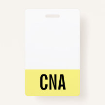 Yellow CNA Badge Double-Sided