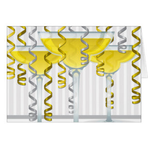 Yellow cocktail and ribbon