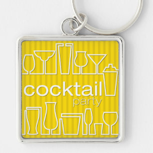Yellow cocktail party keychain