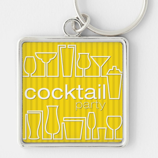 Yellow cocktail party keychain (Front)