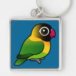 Birdorable Yellow-collared Lovebird Premium Square Keychain