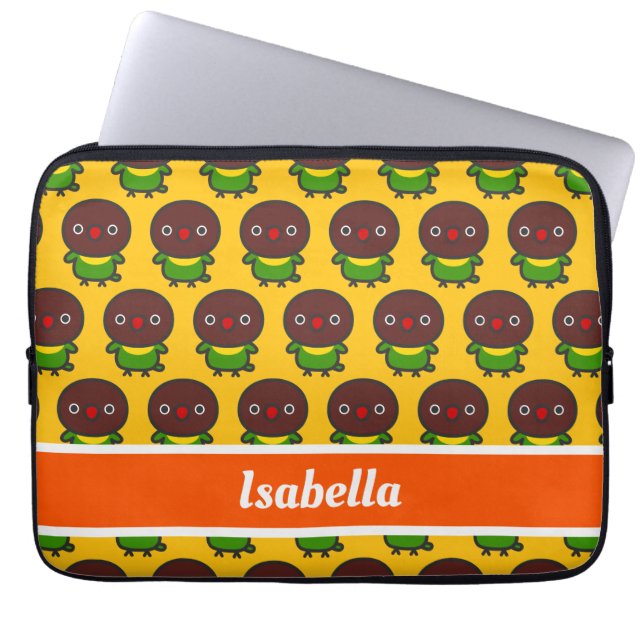 yellow-collared lovebird laptop sleeve (Front)