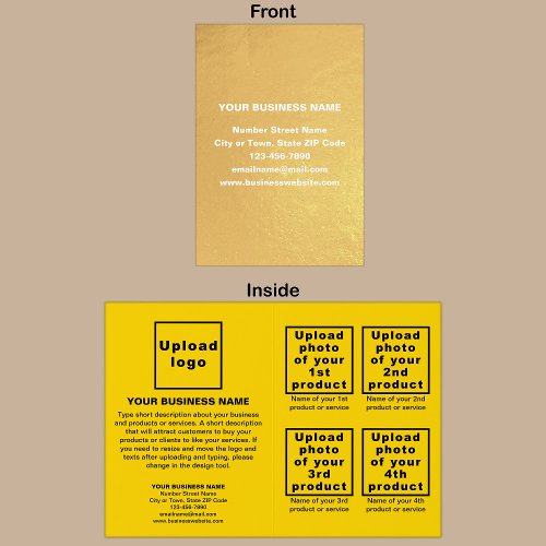 Yellow Color Business Brand on Foil Card