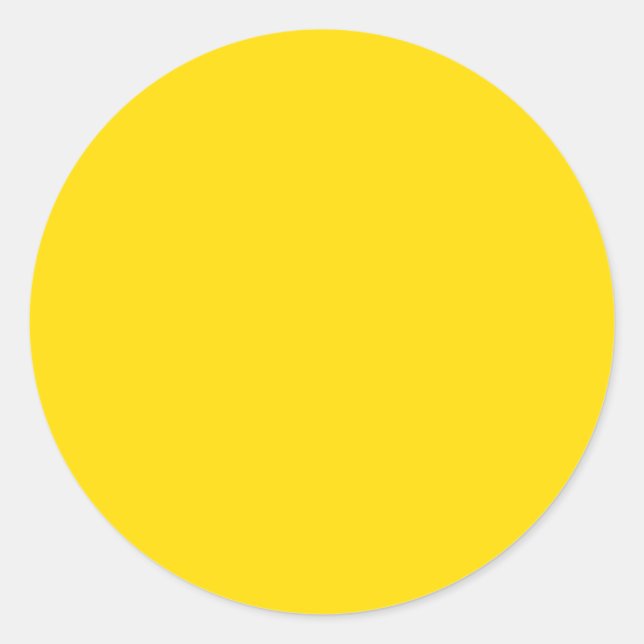 Yellow Color Circle Classic Round Sticker (Front)