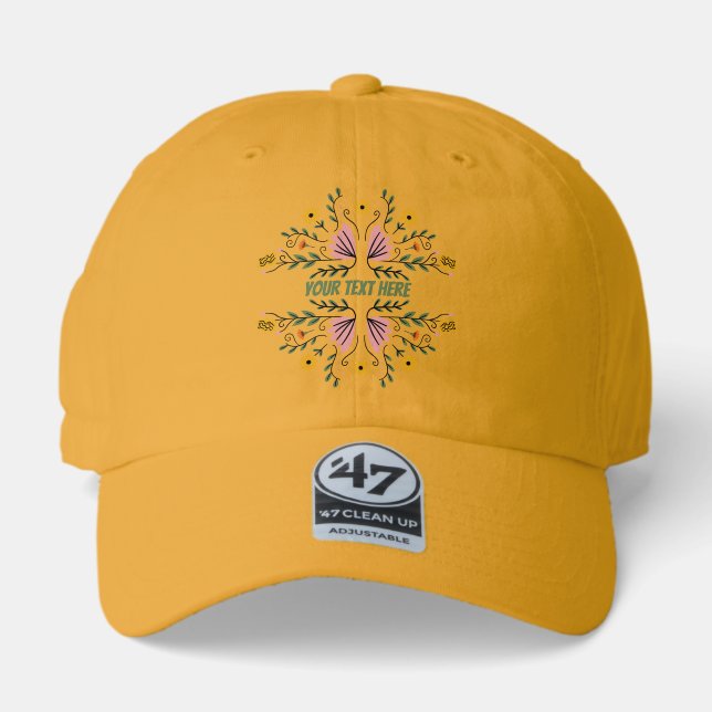 Yellow Color Custom Text Hat – Personalized Name  (Front)