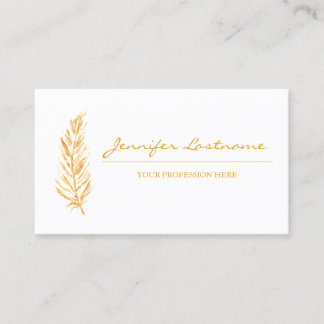 Yellow Color Feather Minimalist Business Card