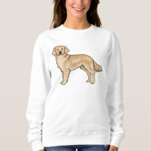 Yellow Color Golden Retriever Dog Illustration Sweatshirt