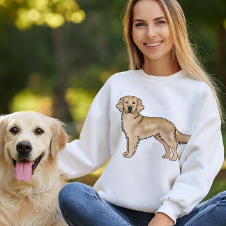 Yellow Color Golden Retriever Dog Illustration Sweatshirt