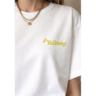 Yellow Color Lover embroidered design Shirt