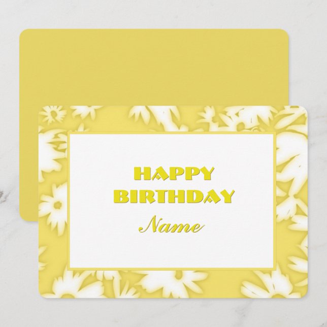 Yellow Color Me Daisies Birthday Card (Front/Back)