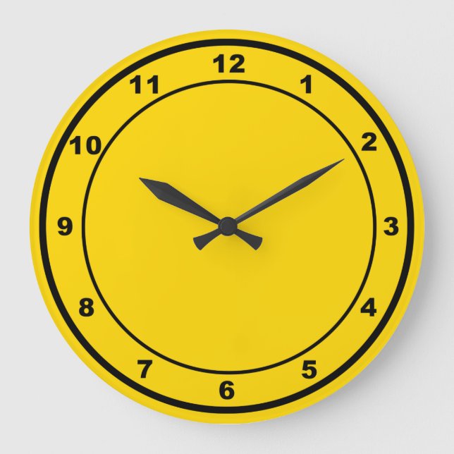 Yellow Color Round Shape Acrylic Wall Clock (Front)
