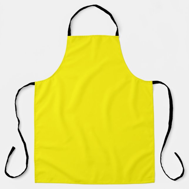Yellow Color Simple Monochrome Plain Yellow Apron (Front)