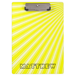 Yellow Color Stripe Funky Pattern Clipboard