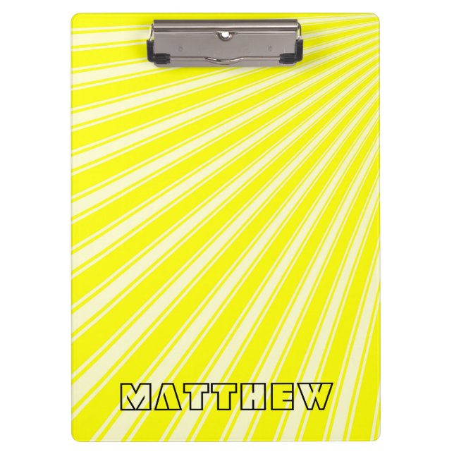 Yellow Color Stripe Funky Pattern Clipboard (Front)
