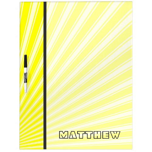 Yellow Color Stripe Funky Pattern Dry_Erase Board
