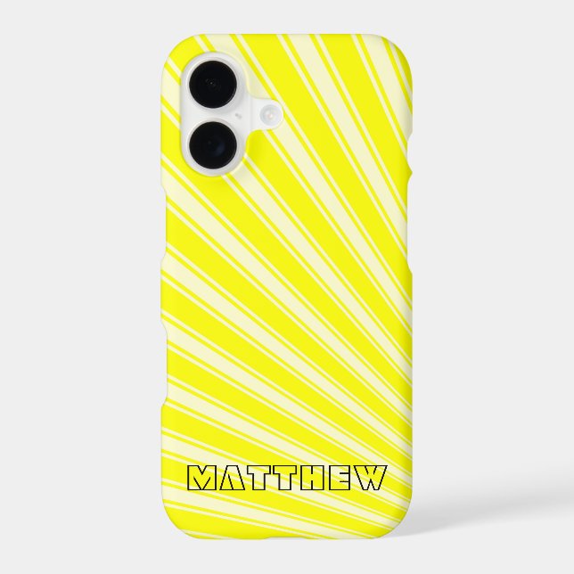 Yellow Color Stripe Funky Pattern Iphone Case (Back)
