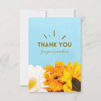 Yellow color Thank You card