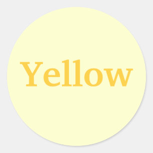 Yellow Color Word on Light Yellow Stickers