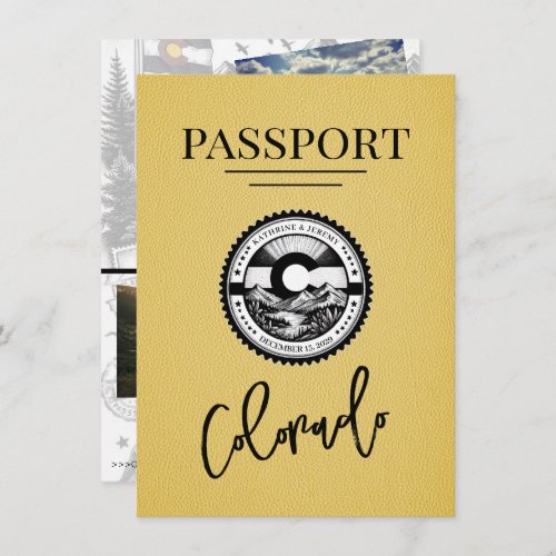 Yellow Colorado Passport Save The Date