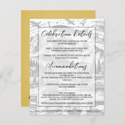 Yellow Colorado Passport Wedding Enclosure Card