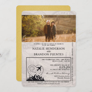 Yellow Colorado Passport Wedding Invitation