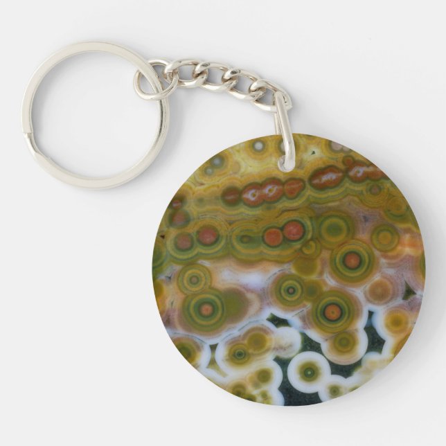 Yellow Colored Ocean Jasper Keychain (Front)