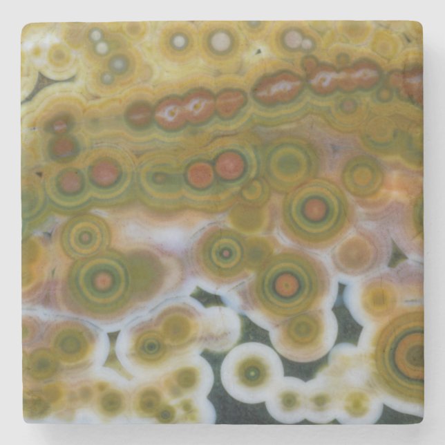 Yellow Colored Ocean Jasper Stone Coaster (Front)