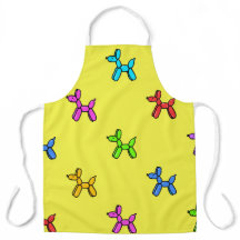 Yellow Colorful Balloon Dogs Apron