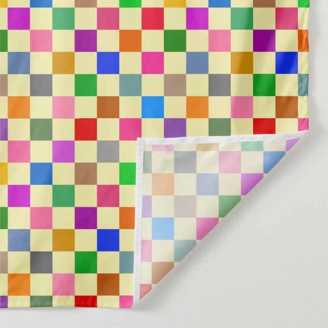 Yellow Colorful Checkered Pattern  Tapestry (Detail)
