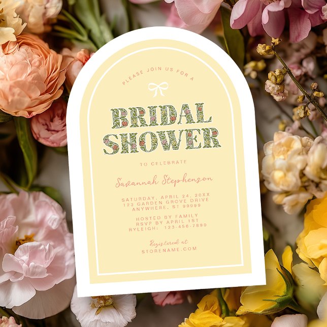 Yellow Colorful Floral Bridal Shower Invitation (Creator Uploaded)
