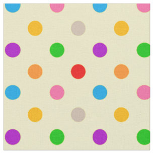 Yellow Colorful Rainbow Polka Dots Design  Fabric